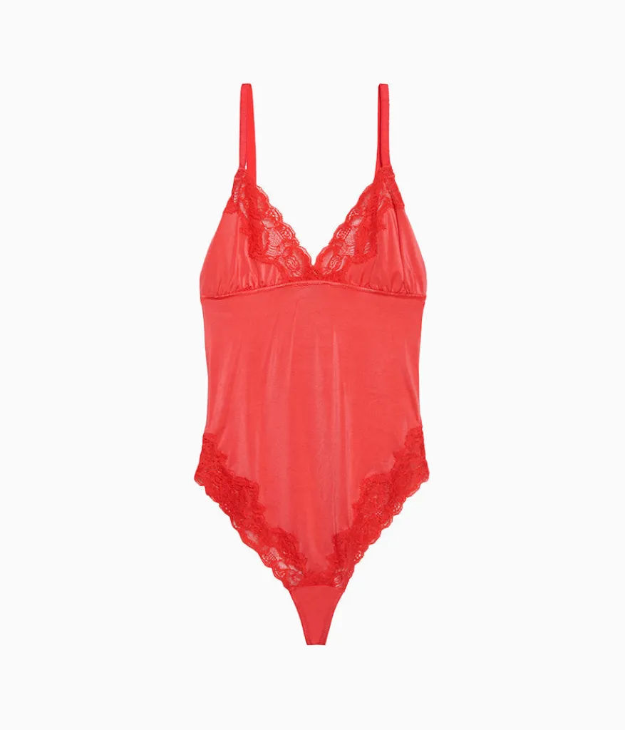 Wacoal Chemises & Bodysuits * Away Copoed Bodyuit Hibiscus