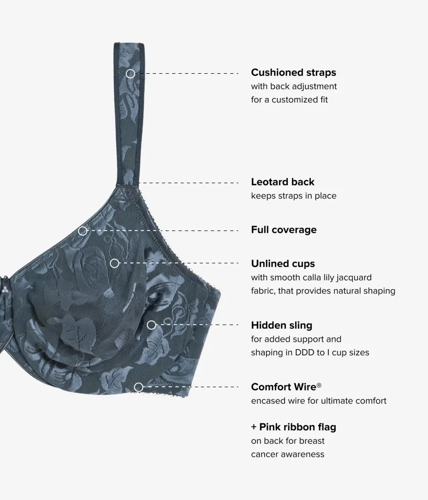 Wacoal Full Figure|Unlined * Awareness Underwire Bra Dark Slate