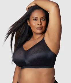 Wacoal Full Figure|Unlined * Back Appeal® H-K Cup Wire Free Bra Black