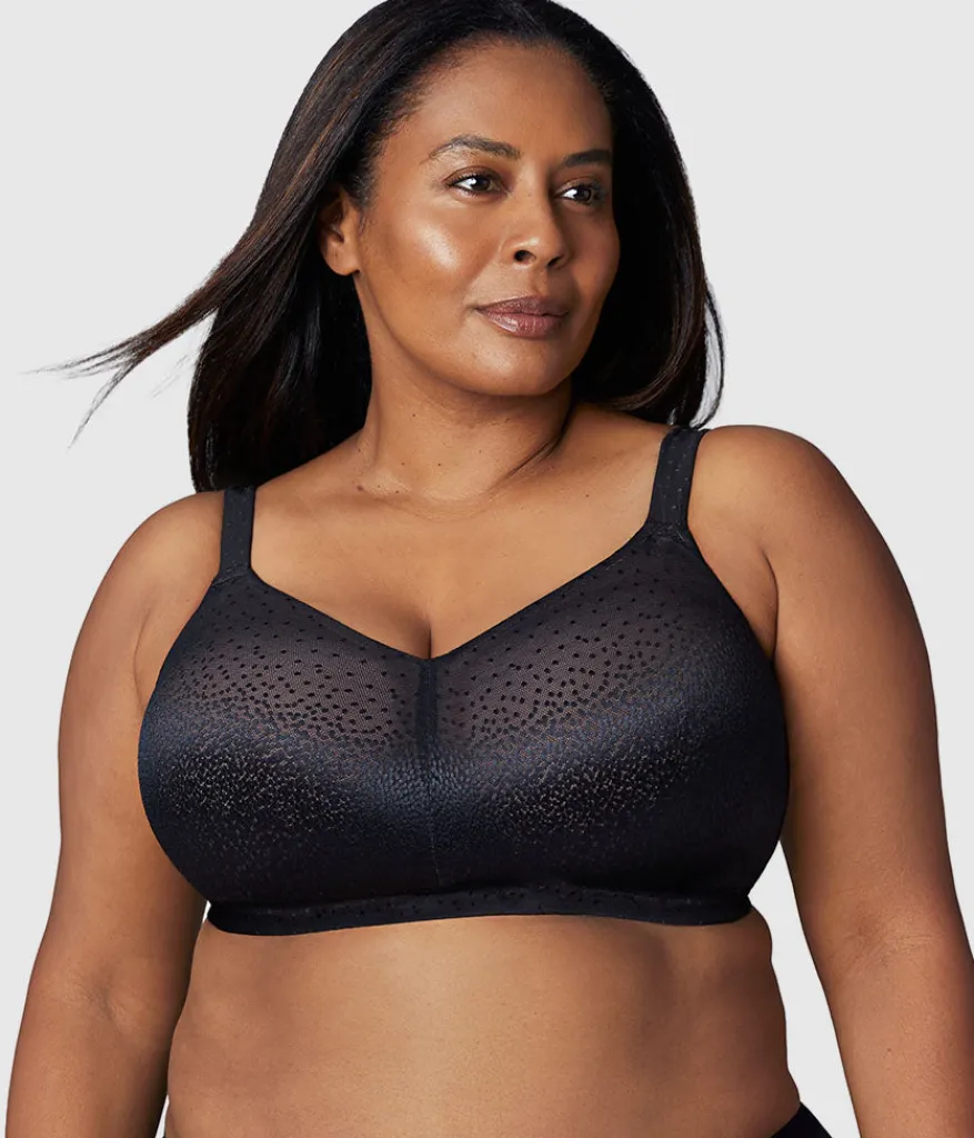 Wacoal Full Figure|Unlined * Back Appeal® H-K Cup Wire Free Bra Black