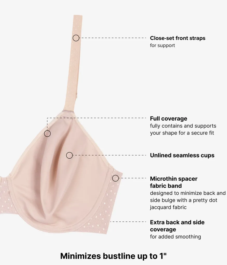 Wacoal Full Figure|Unlined * Back Appeal® Minimizer Bra Rose Dust