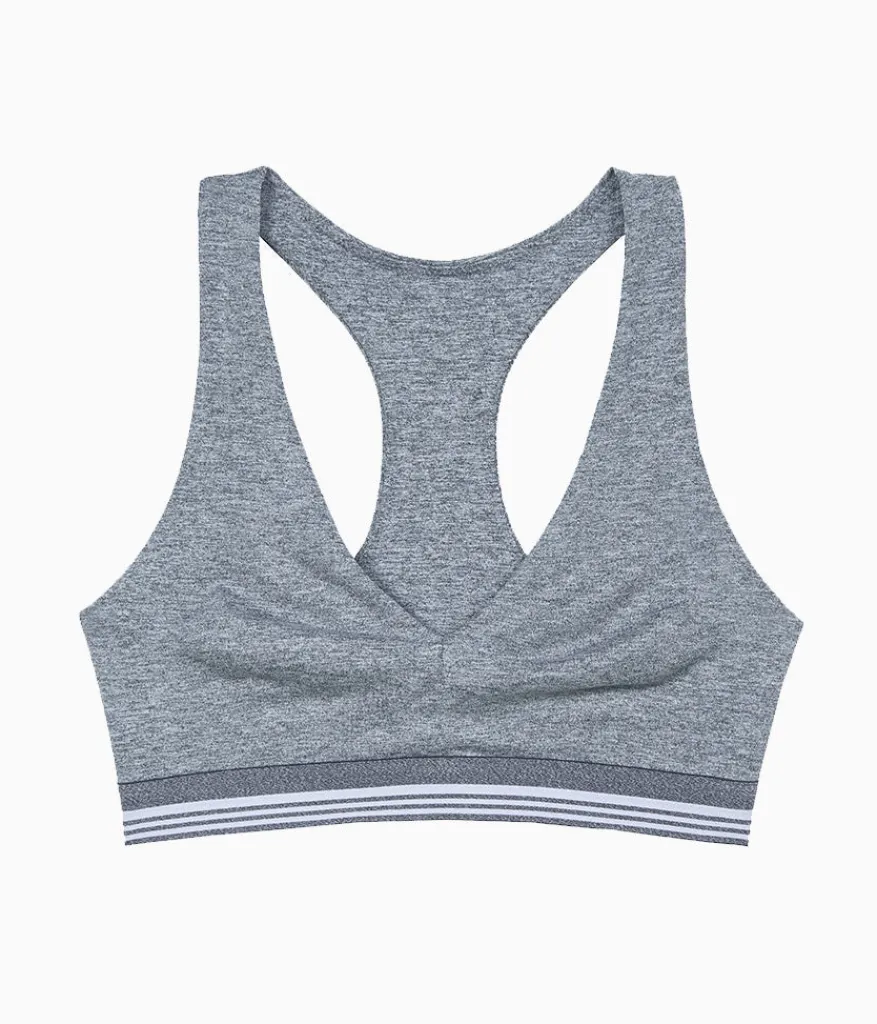 Wacoal Bralettes|Unlined * b.active Racerback port Braette Gray Heather