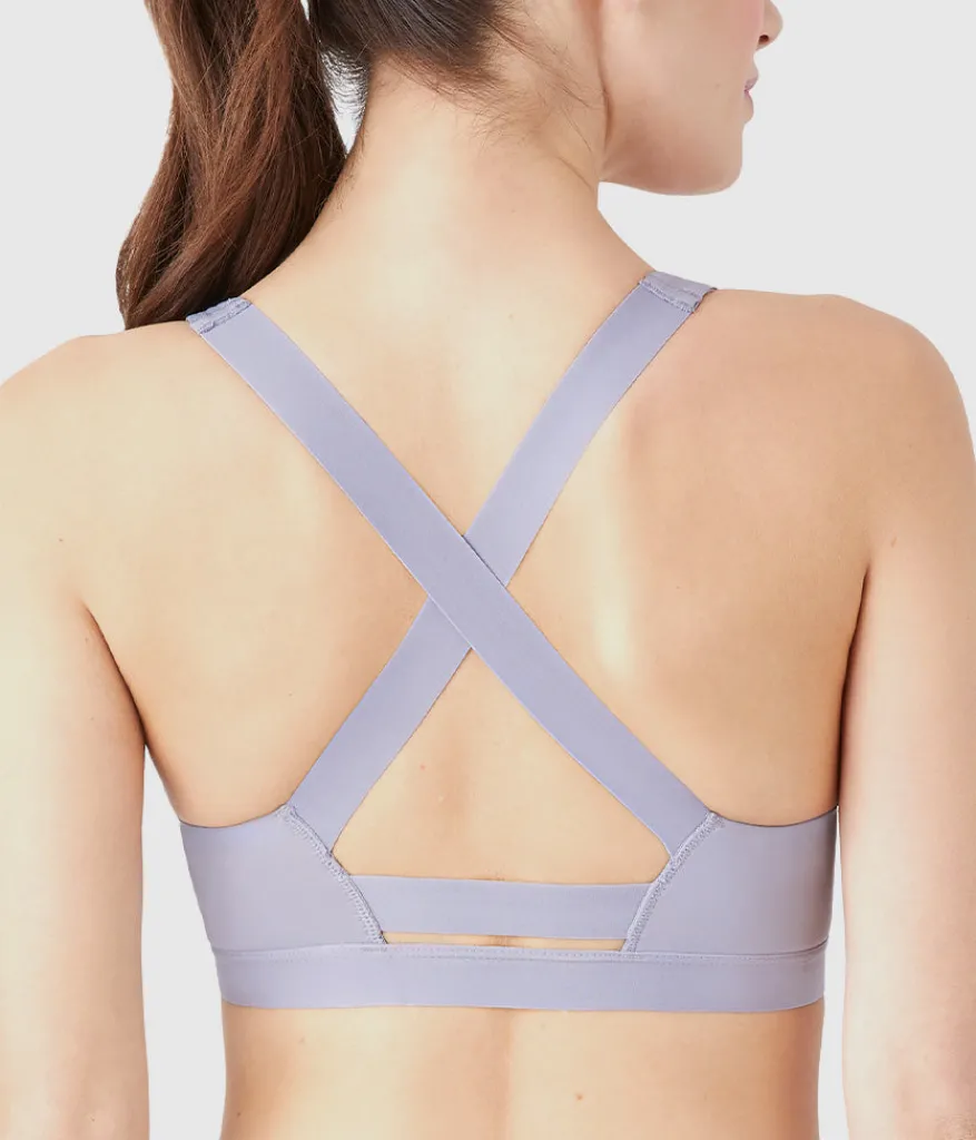 Wacoal Unlined|Wireless * b.active port Crop Lilac Gray