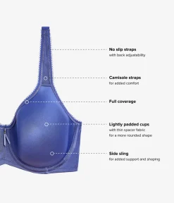 Wacoal Full Figure|T-Shirt * Basic Beauty Spacer Underwire T-Shirt Bra Skipper Blue