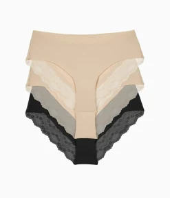 Wacoal Tanga/Cheeky * b.bare Cheeky Panty Pack Au Natural/Au Natural/Night