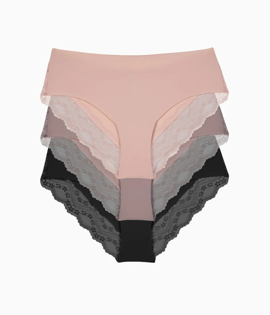 Wacoal Tanga/Cheeky * b.bare Cheeky Panty Pack Rose Smoke/Antler/Night