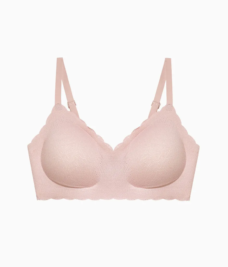 Wacoal Lace|Wireless * b.wow'd ace Wire Free Bra Blush Pink