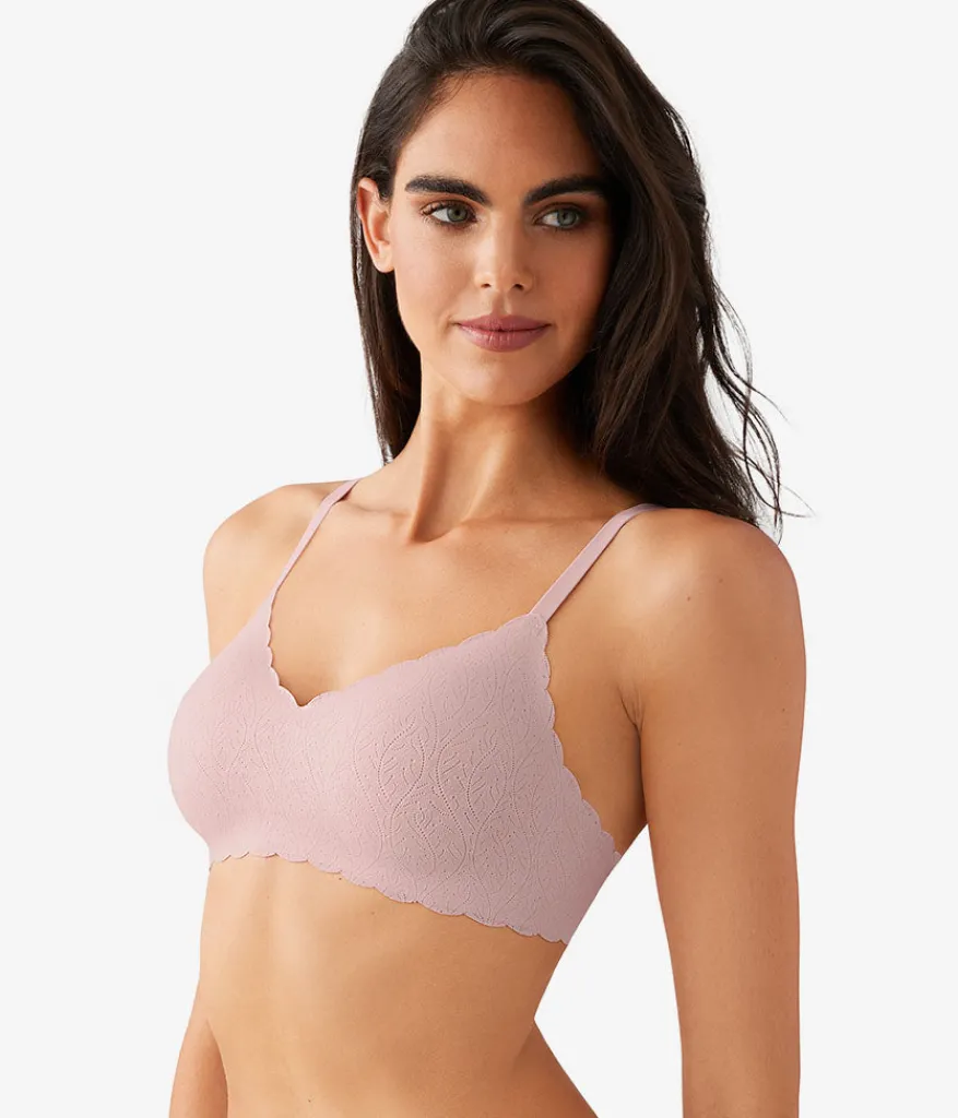 Wacoal Lace|Wireless * b.wow'd ace Wire Free Bra Blush Pink