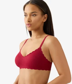 Wacoal Lace|Wireless * b.wow'd ace Wire Free Bra Biking Red