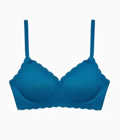 Wacoal Lace|Wireless * b.wow'd ace Wire Free Bra Moroccan Blue