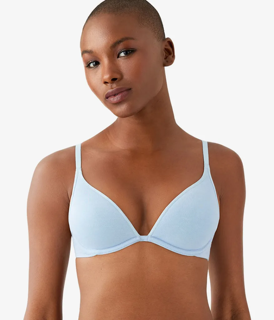 Wacoal Racerback/Convertible|T-Shirt * Cotton To A Tee Plunge T-Shirt Bra Dream Blue