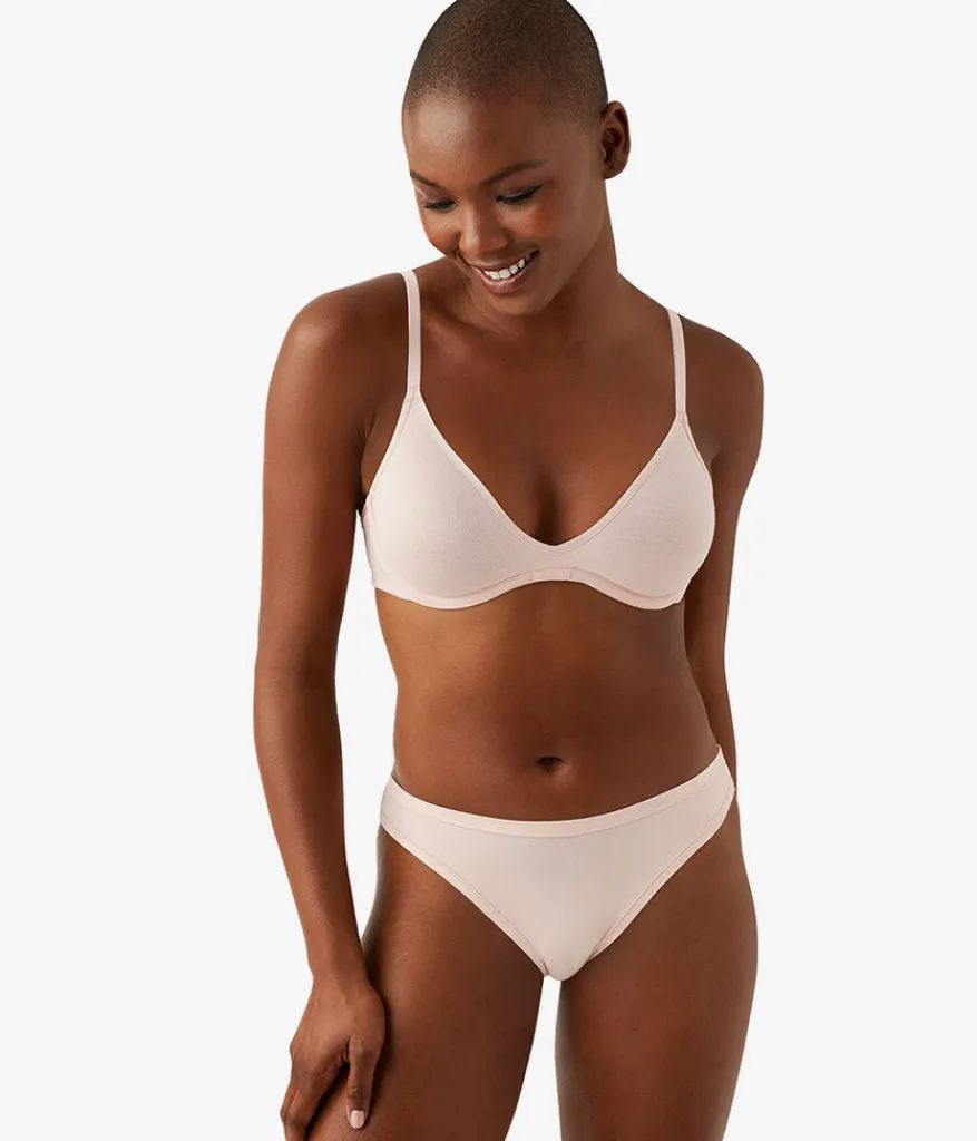 Wacoal Unlined * Cotton To A Tee Scoop Underwire Bra Rose Smoke