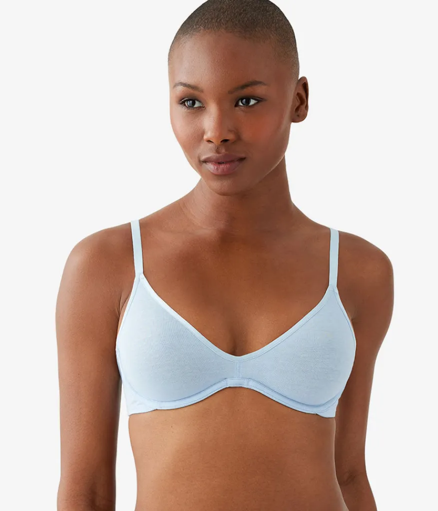 Wacoal Unlined * Cotton To A Tee Scoop Underwire Bra Dream Blue