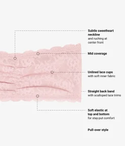 Wacoal Bralettes|Unlined * Effortey ace Bandeau Blush Pink