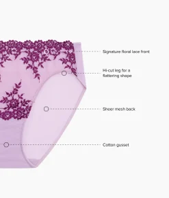 Wacoal Panties|Hi-Cut * Ebrace ace® Hi-Cut Lavender Sage/Dark Purple