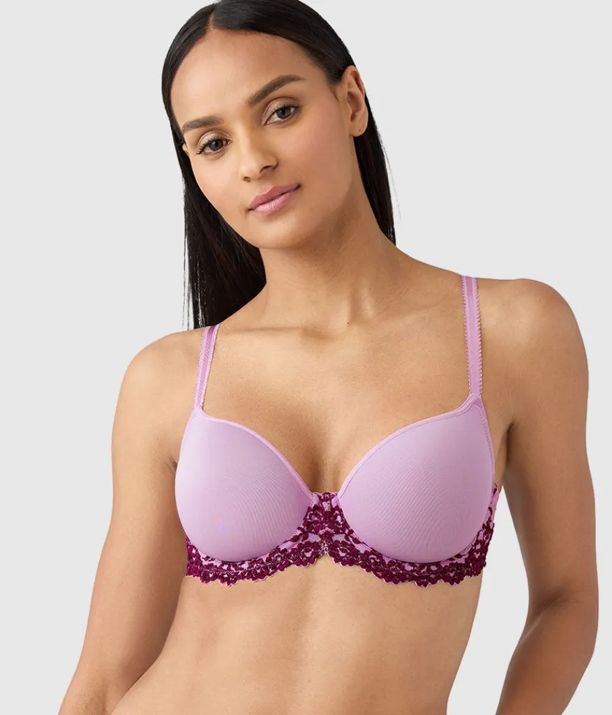 Wacoal Seamless|Lace * Embrace Lace® T-Shirt Bra Lavender Sage/Dark Purple
