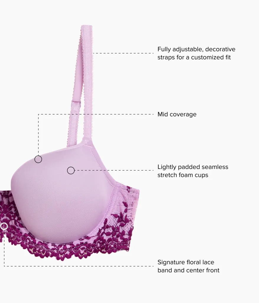 Wacoal Seamless|Lace * Embrace Lace® T-Shirt Bra Lavender Sage/Dark Purple