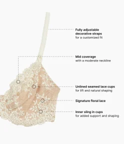 Wacoal Unlined|Lace * Embrace Lace® Underwire Bra Sand/Ivory