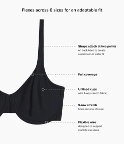 Wacoal Unlined|Racerback/Convertible * Ever Fexing™ Underwire Bra Black