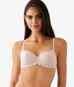 Wacoal Lace|Underwire * Feeling Famous Balconette Contour Bra Rose Smoke/White