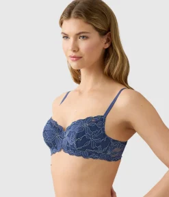 Wacoal Lace|Underwire * Feeling Famous Balconette Contour Bra Crown Blue/ Blue Glow