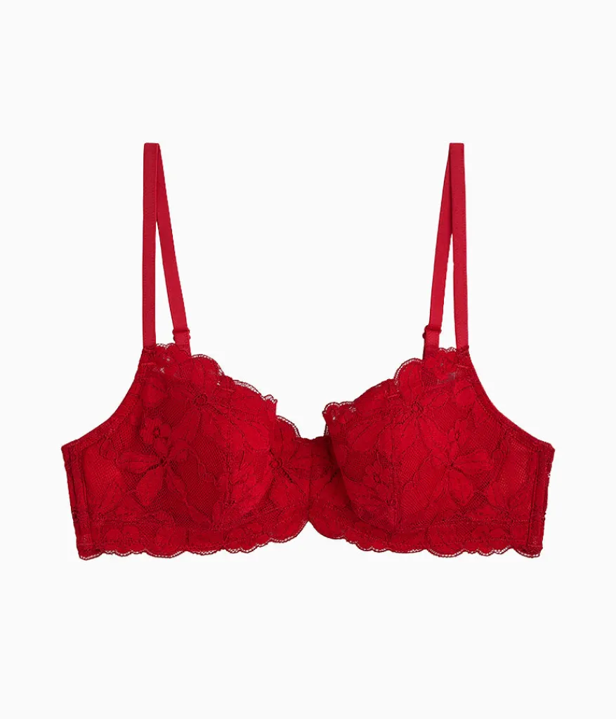 Wacoal Lace|Underwire * Feeling Famous Balconette Contour Bra Chili Pepper/Biking Red