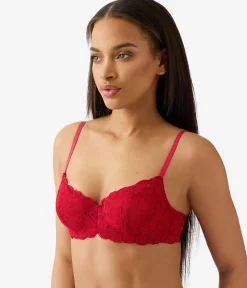 Wacoal Lace|Underwire * Feeling Famous Balconette Contour Bra Chili Pepper/Biking Red