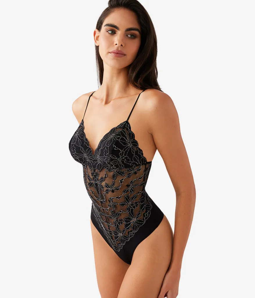Wacoal Chemises & Bodysuits|Unlined * Feeing Faou Bodyuit Night/Angel Wing