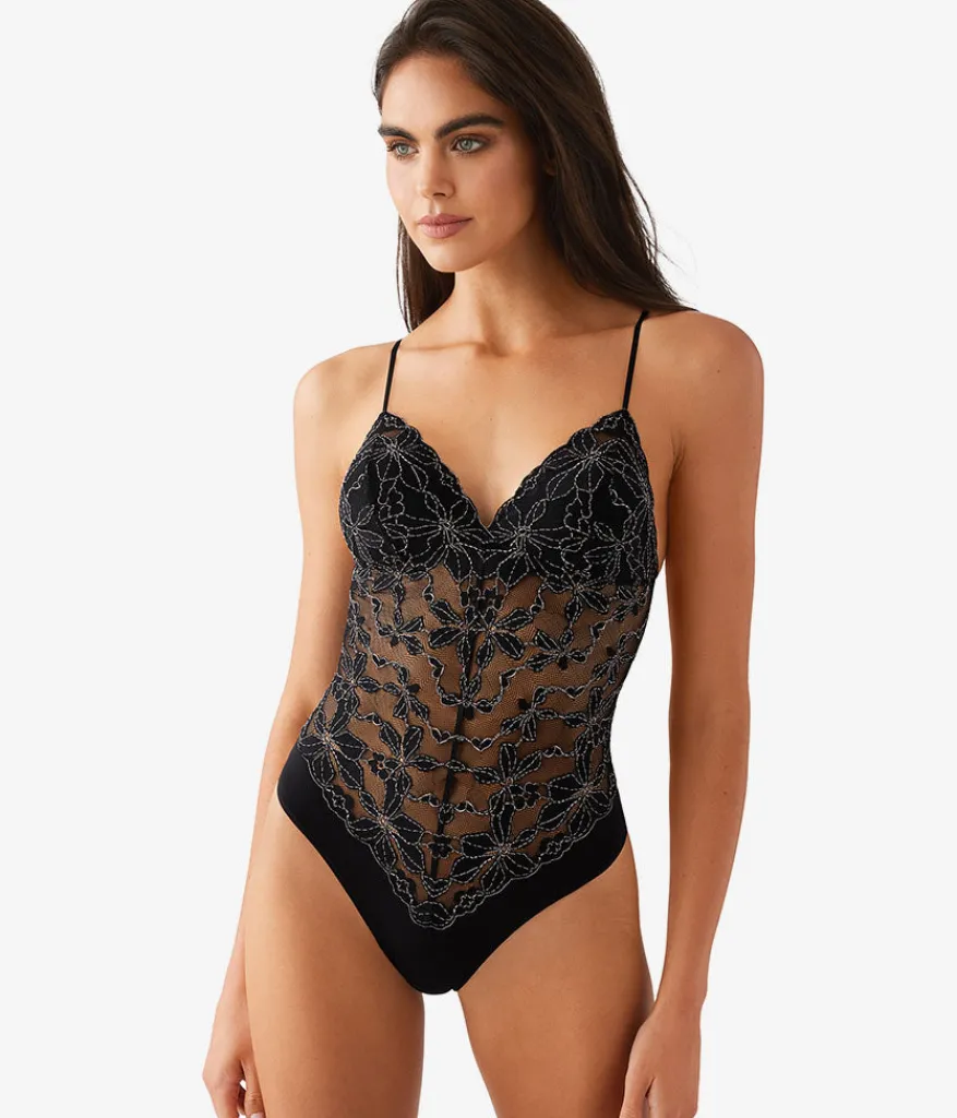 Wacoal Chemises & Bodysuits|Unlined * Feeing Faou Bodyuit Night/Angel Wing