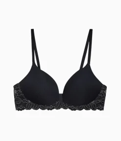Wacoal T-Shirt|Lace * Feeling Famous Wire Free Push Up Bra Night/Angel Wing