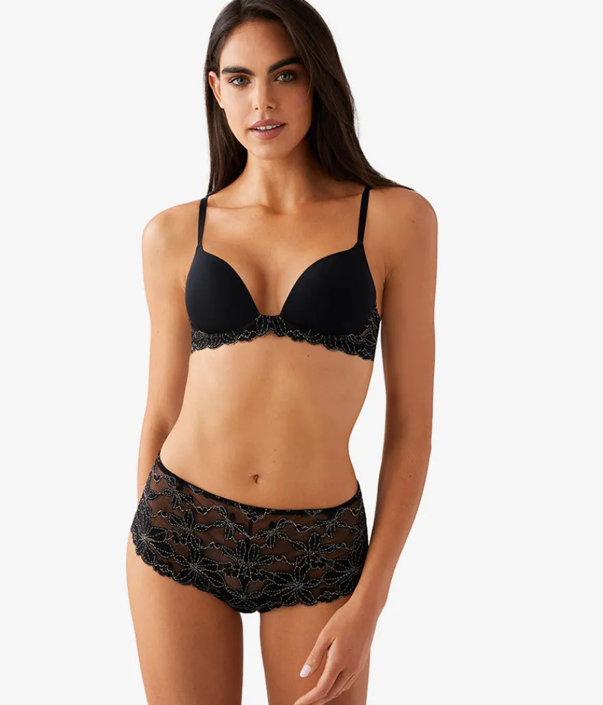 Wacoal T-Shirt|Lace * Feeling Famous Wire Free Push Up Bra Night/Angel Wing