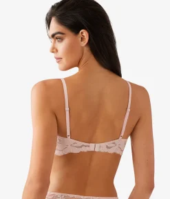 Wacoal Push Up|Wireless * Feeling Famous Wire Free Push Up Bra Rose Smoke/White