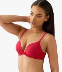 Wacoal Push Up|Wireless * Feeling Famous Wire Free Push Up Bra Chili Pepper/Biking Red