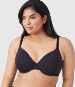 Wacoal Seamless|Lace * French Garden Seamless Underwire T-Shirt Bra Black