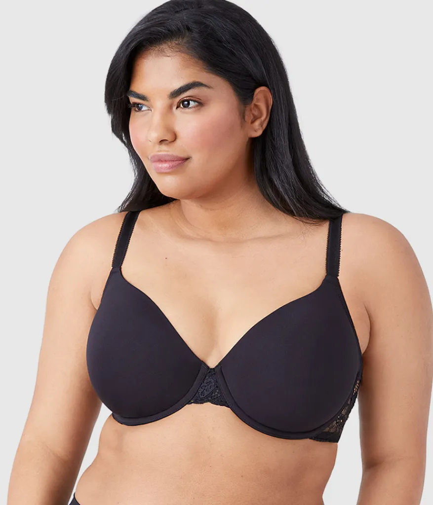 Wacoal Seamless|Lace * French Garden Seamless Underwire T-Shirt Bra Black