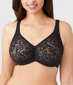 Wacoal Full Figure|Unlined * Halo Lace Full Figure Underwire Bra Black