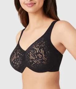 Wacoal Full Figure|Unlined * Halo Lace Full Figure Underwire Bra Black