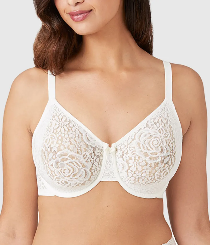 Wacoal Unlined|Bras * Halo Lace Underwire Bra Ivory