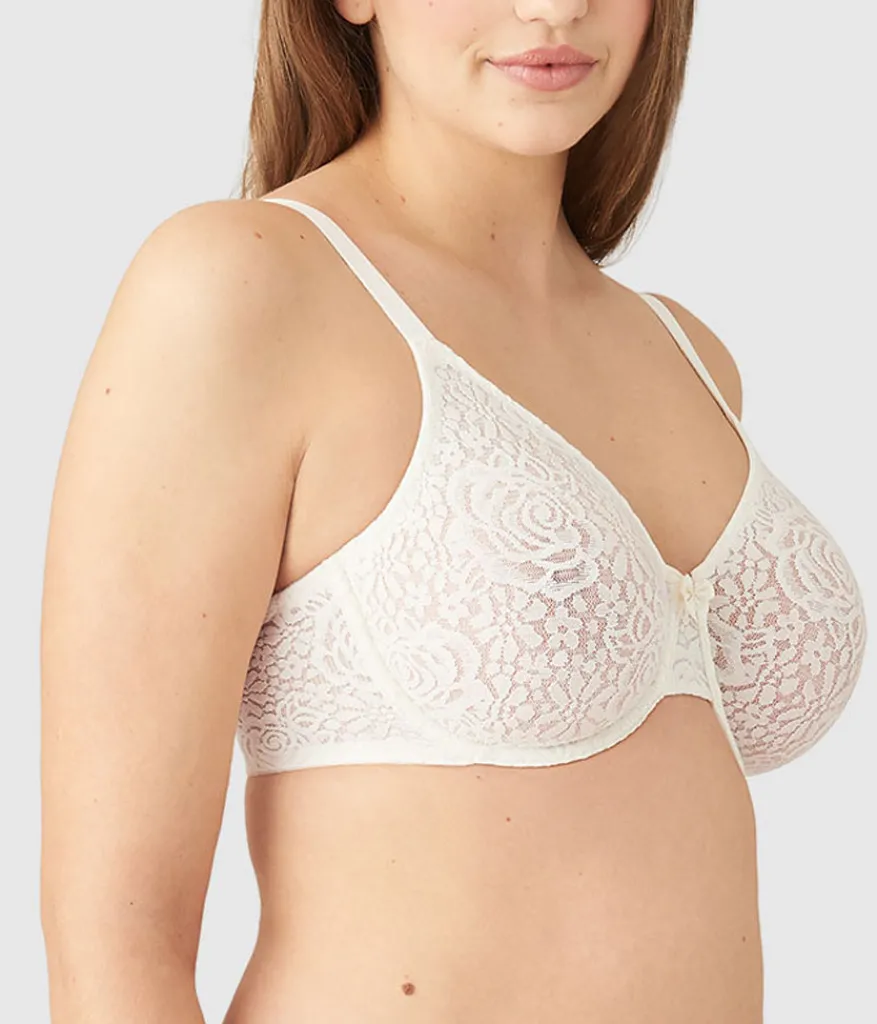 Wacoal Unlined|Bras * Halo Lace Underwire Bra Ivory