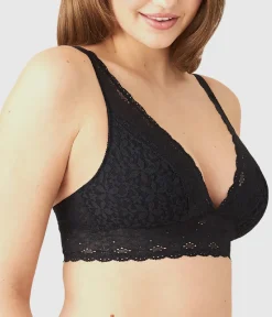 Wacoal Unlined|Bras * Halo Lace Wire Free Bralette Black
