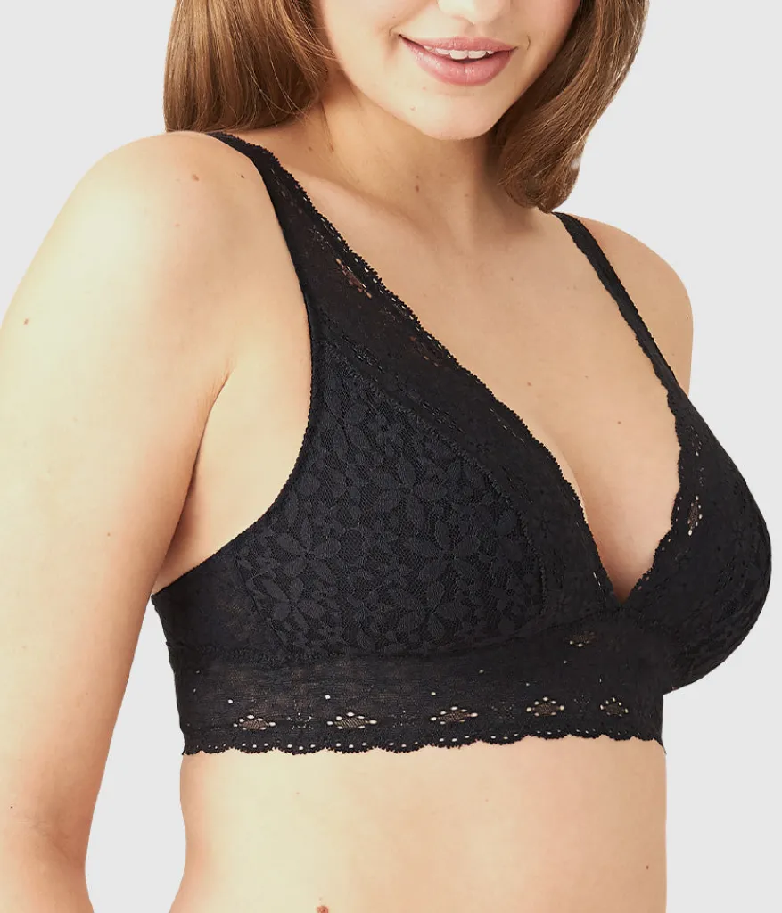 Wacoal Unlined|Bras * Halo Lace Wire Free Bralette Black