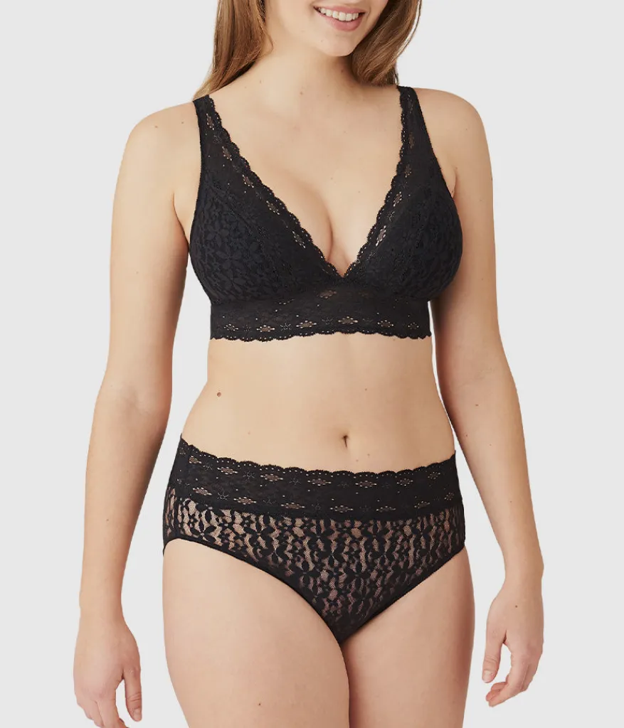 Wacoal Unlined|Bras * Halo Lace Wire Free Bralette Black