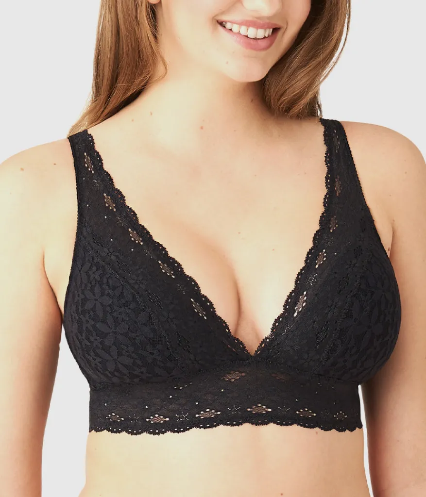 Wacoal Unlined|Bras * Halo Lace Wire Free Bralette Black