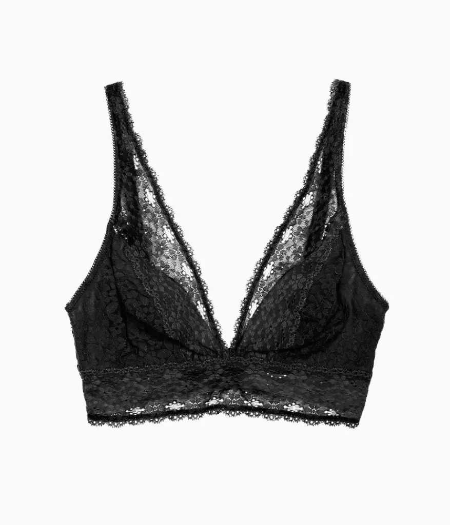 Wacoal Unlined|Bras * Halo Lace Wire Free Bralette Black