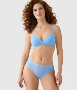 Wacoal Seamless|Wireless * How Perfect Wire Free T-Shirt Bra Bel Air Blue