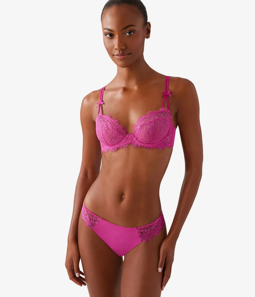 Wacoal Unlined|Lace * It's On Underwire Bra Fuchsia Red