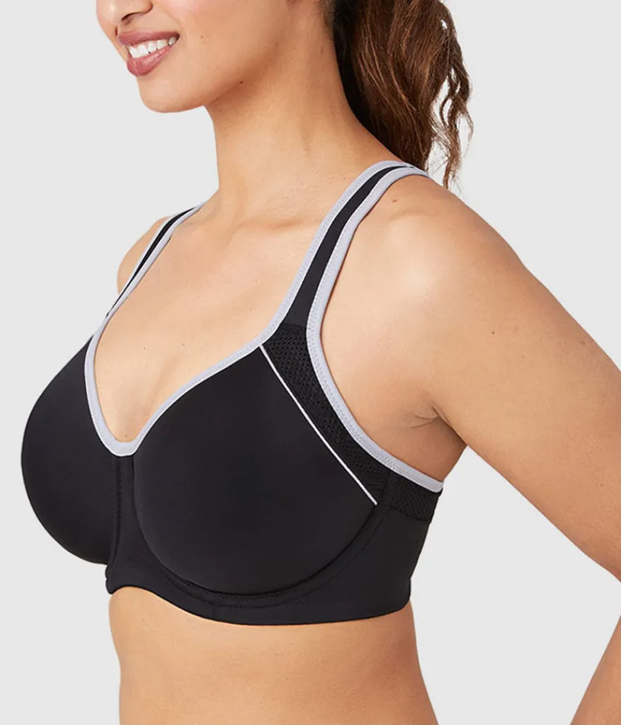 Wacoal Seamless|Underwire * Lindsey Sport Contour Underwire Bra Black/Lilac Gray