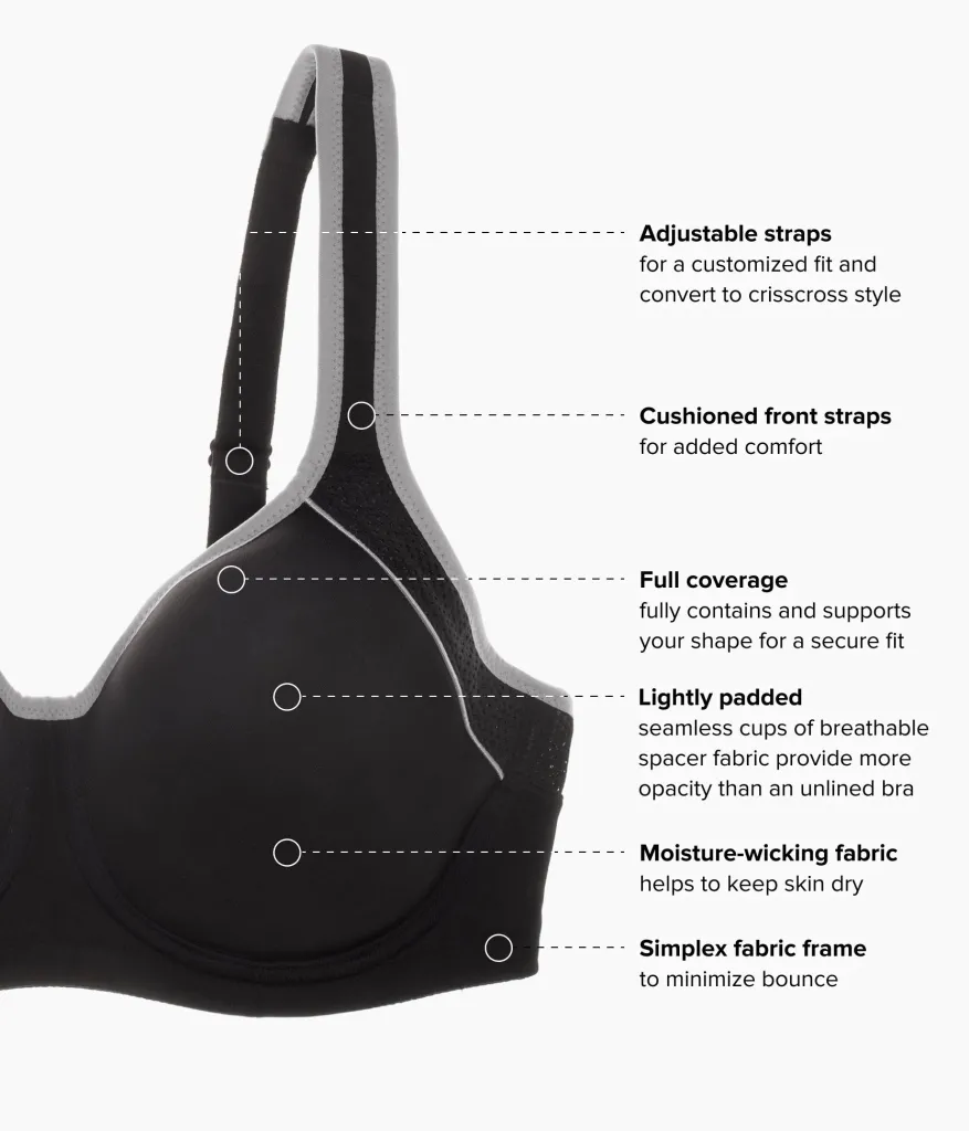 Wacoal Seamless|Underwire * Lindsey Sport Contour Underwire Bra Black/Lilac Gray
