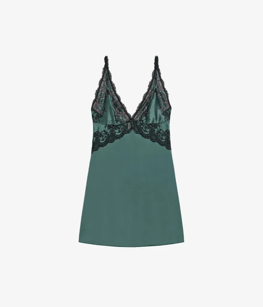 Wacoal Chemises & Bodysuits * odern Affair Cheie Silver Pine/Black