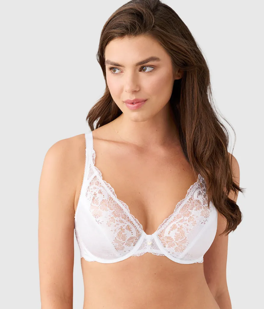 Wacoal Unlined|Lace * Modern Affair Plunge Underwire Bra White